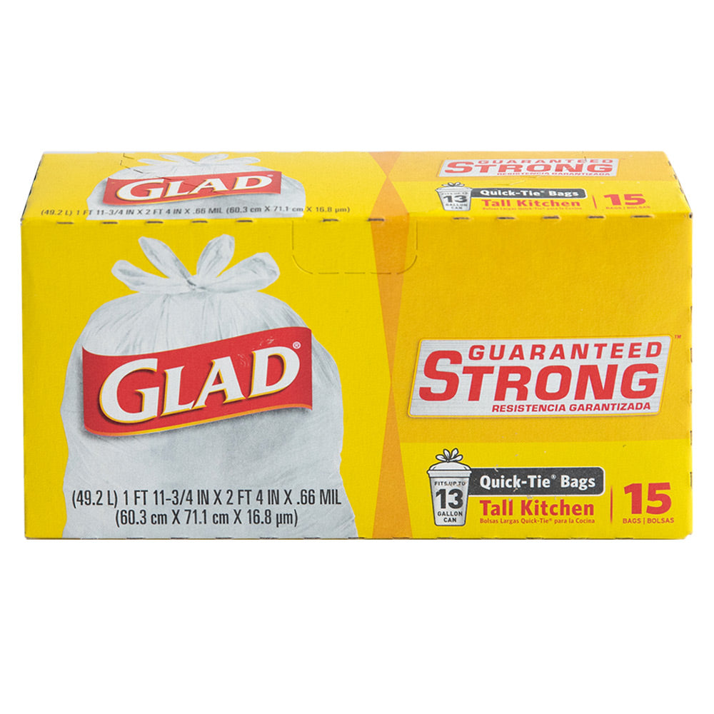 Wholesale Glad Case 13 Gallon Tall Tie Kitchen Liner- Bulk