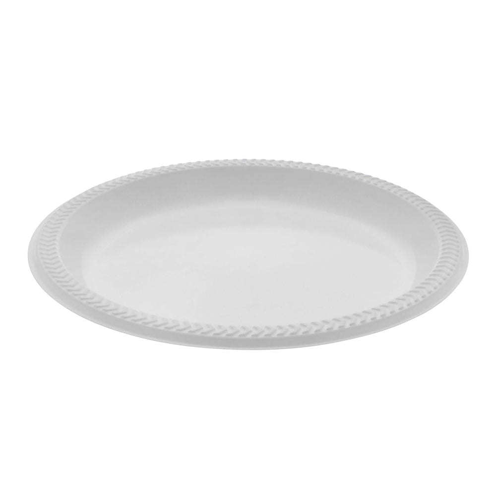 Wholesale BoxNCase Case 9 Inch White Plastic Plate- Bulk