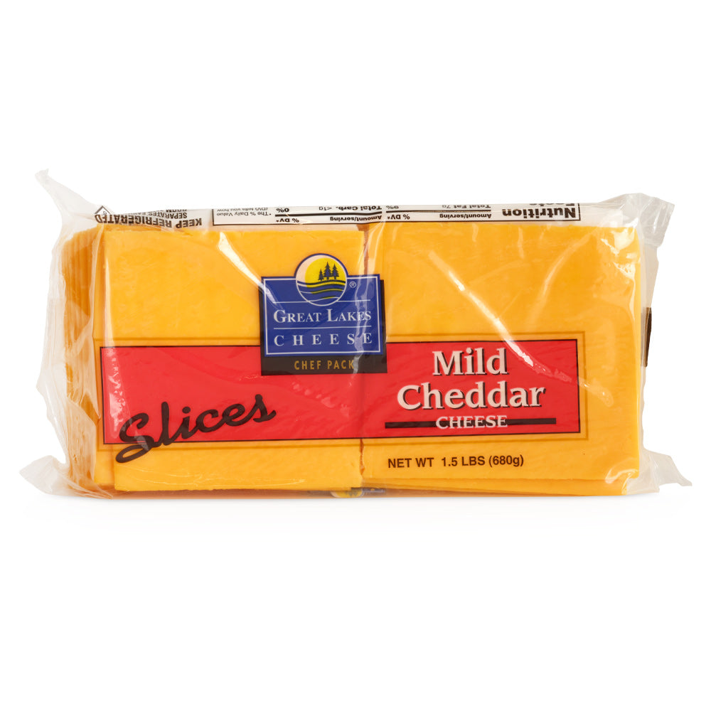 Wholesale Great Lakes Case Sliced Yellow Cheddar Cheese- Bulk