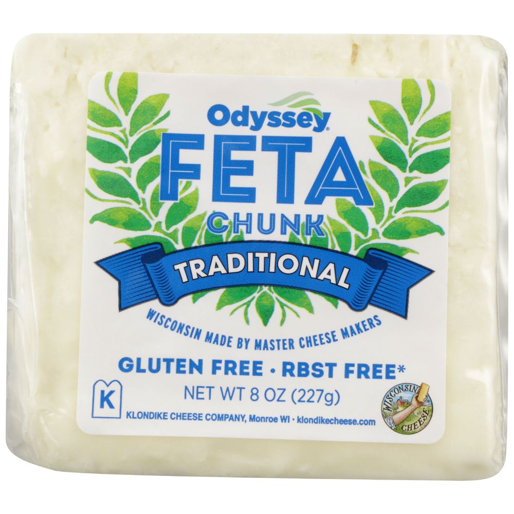 Wholesale Odyssey Traditional Feta Chunk Cheese 8 oz- Bulk