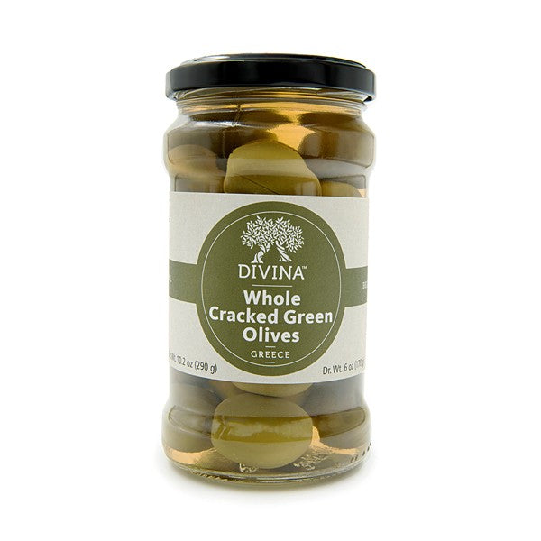 Wholesale Divina Green Cracked Olives- Bulk