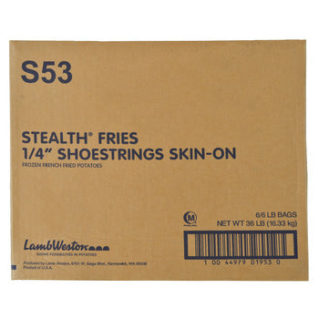 Wholesale Lamb Weston Skin-on Stealth Shoestring French Fries 1/4" 6lb- Bulk