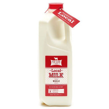 Wholesale Five Acre Farms Whole Milk Half Gallon 64oz- Bulk