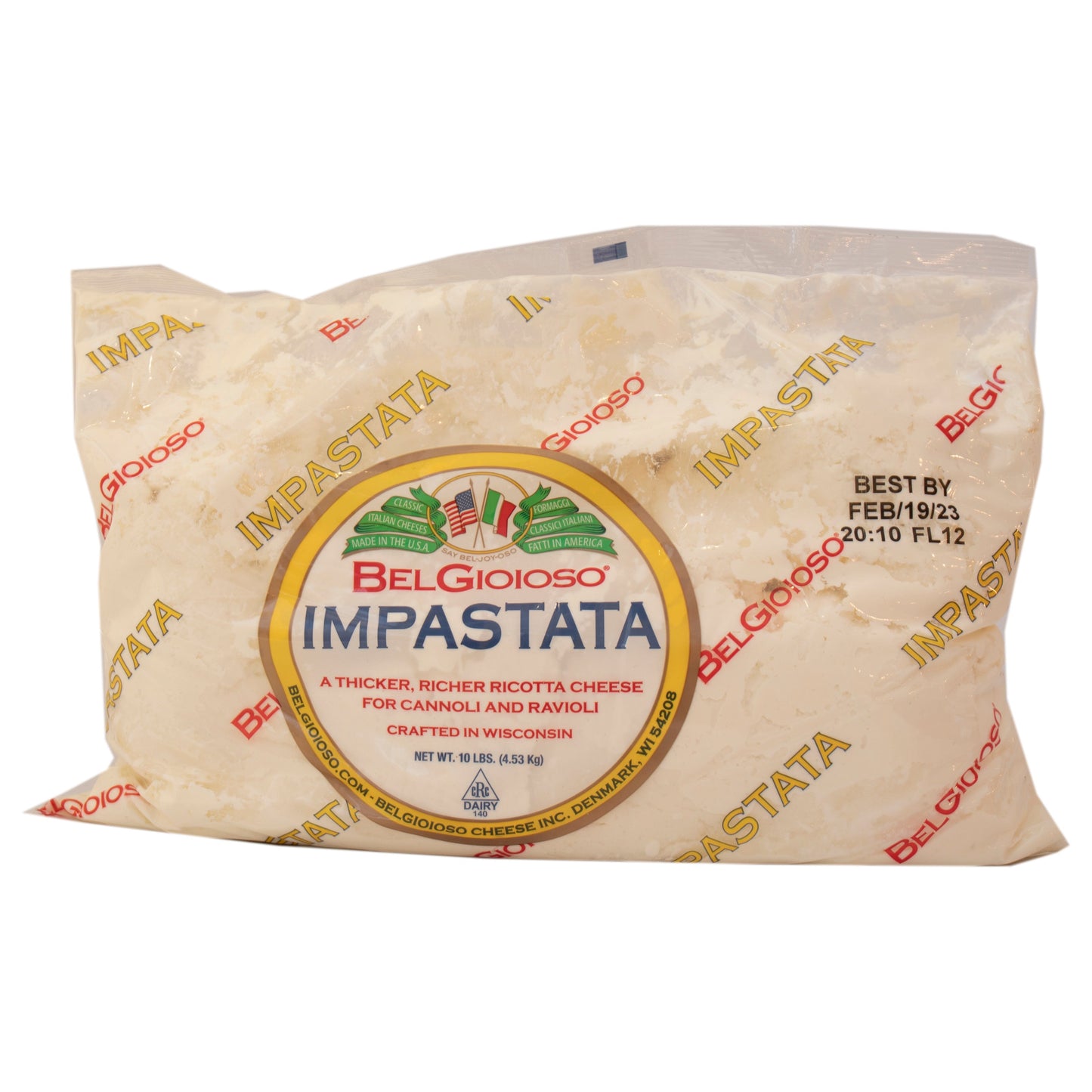 Wholesale Belgioioso Ricotta Impastata Fresh Cheese 10lb- Bulk