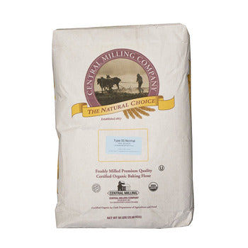 Wholesale Central Milling Organic 00 Normal Unbleached Wheat Flour 50lb- Bulk