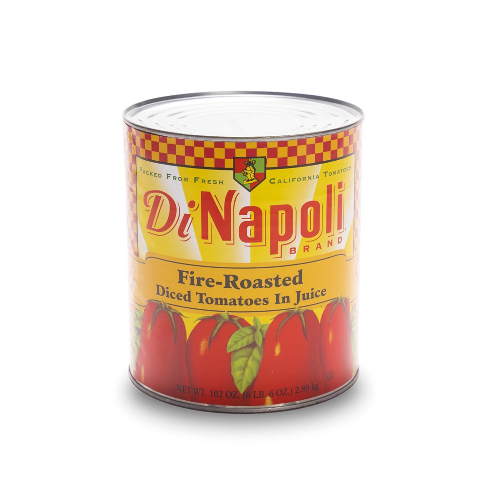 Wholesale Bianco Dinapoli Fire Roasted Diced Tomatoes in Juice 102oz- Bulk