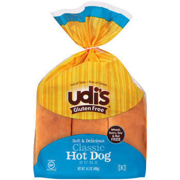 Wholesale Udi's Udis Gluten Free Classic Hot Dog Bun 14.3oz- Bulk