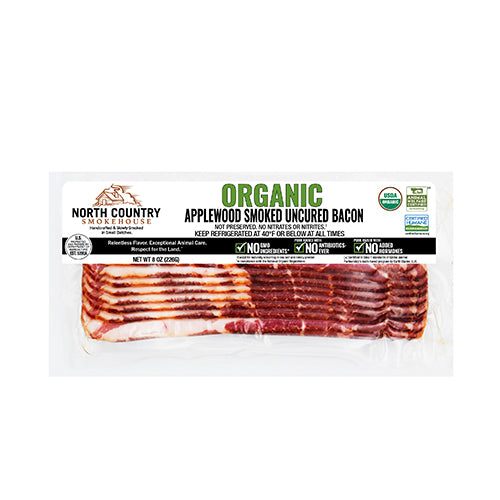 Wholesale North Country Smokehouse Organic Applewood Smoked Bacon 8oz- Bulk