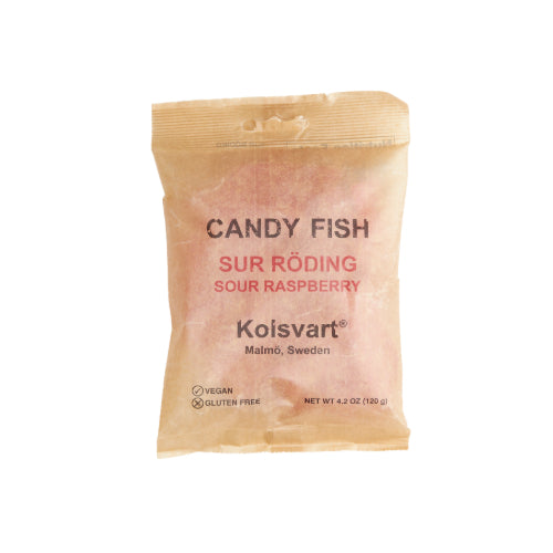 Wholesale Kolsvart Sour Roding Sour Raspberry Candy Fish 4.2oz- Bulk