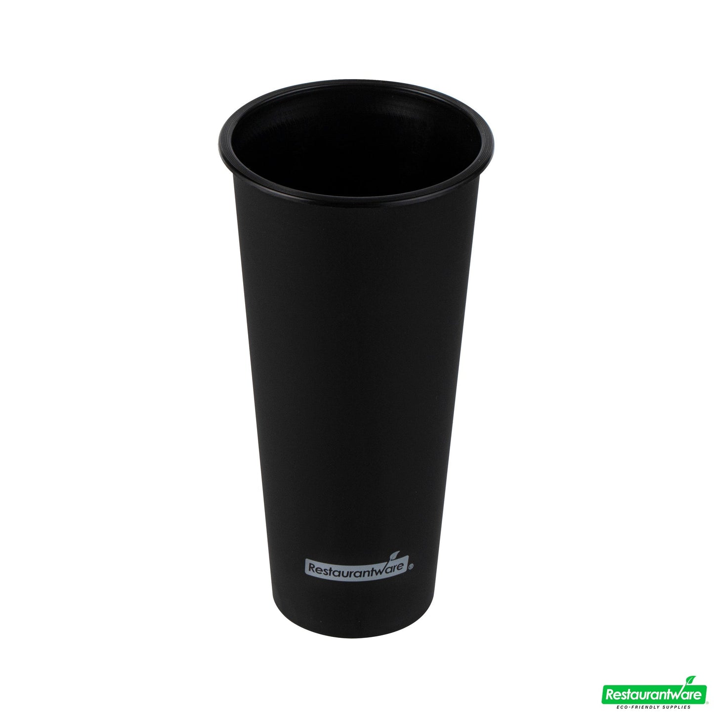 Wholesale Restaurantware 24 Oz Round Matte Black Plastic Hot / Cold Drinking Cup - 3.5" X 3.5" X 7.0"- Bulk