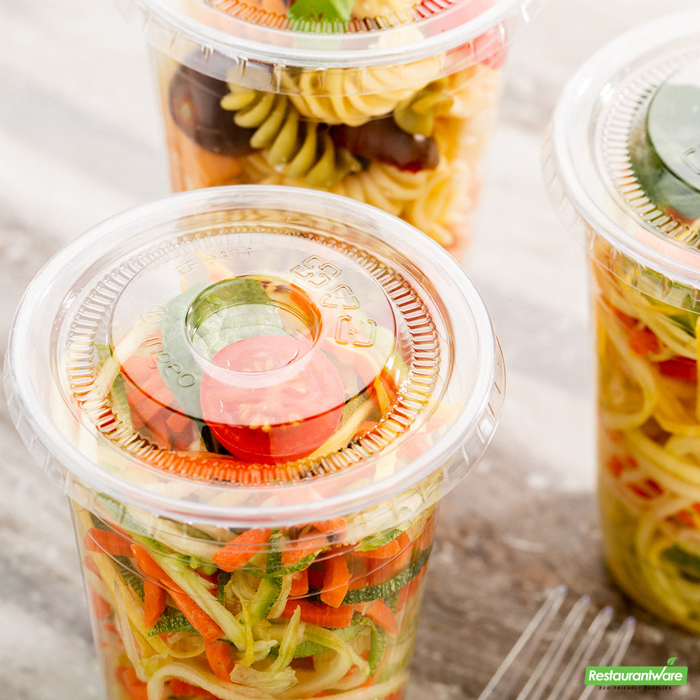 Wholesale Restaurantware Clear Pla Plastic Flat Lid - Fits 9, 12, 16 and 20 Oz Drinking Cup - 3.8" X 3.8" X 0.4"- Bulk
