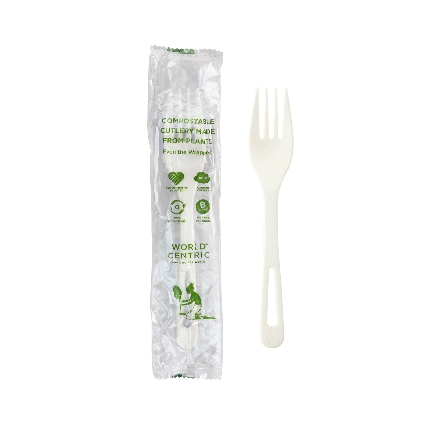 Wholesale World Centric Fork White Tpla Wrapped 6.3 In- Bulk