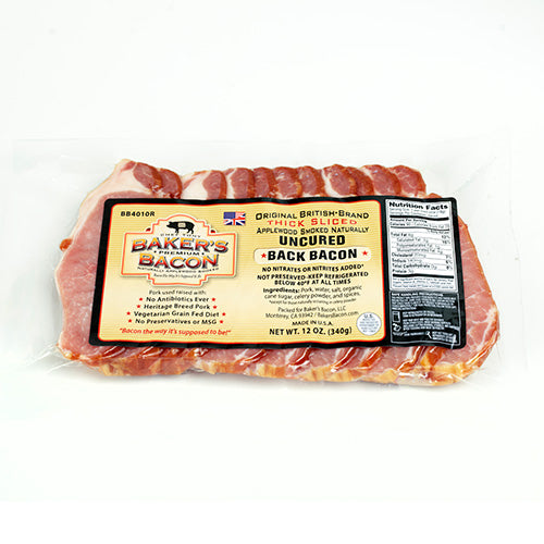 Wholesale Baker's Bacon Applewood Smoked Bacon 5/1 Inch 12oz- Bulk