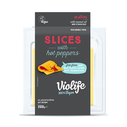Wholesale Violife Vegan Hot Pepper Cheddar Cheese Slices 2.2lb- Bulk