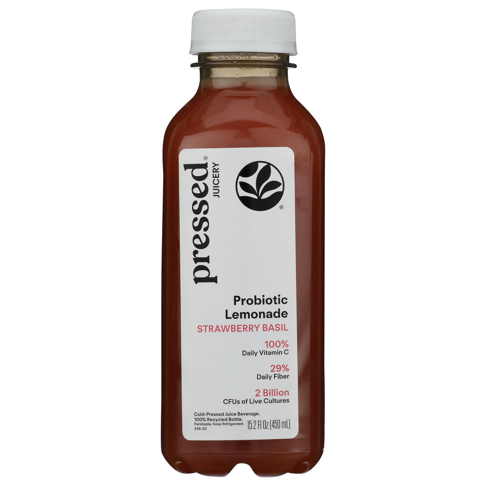 Wholesale Pressed Probiotic Strawberry Basil Lemonade 15.2oz- Bulk