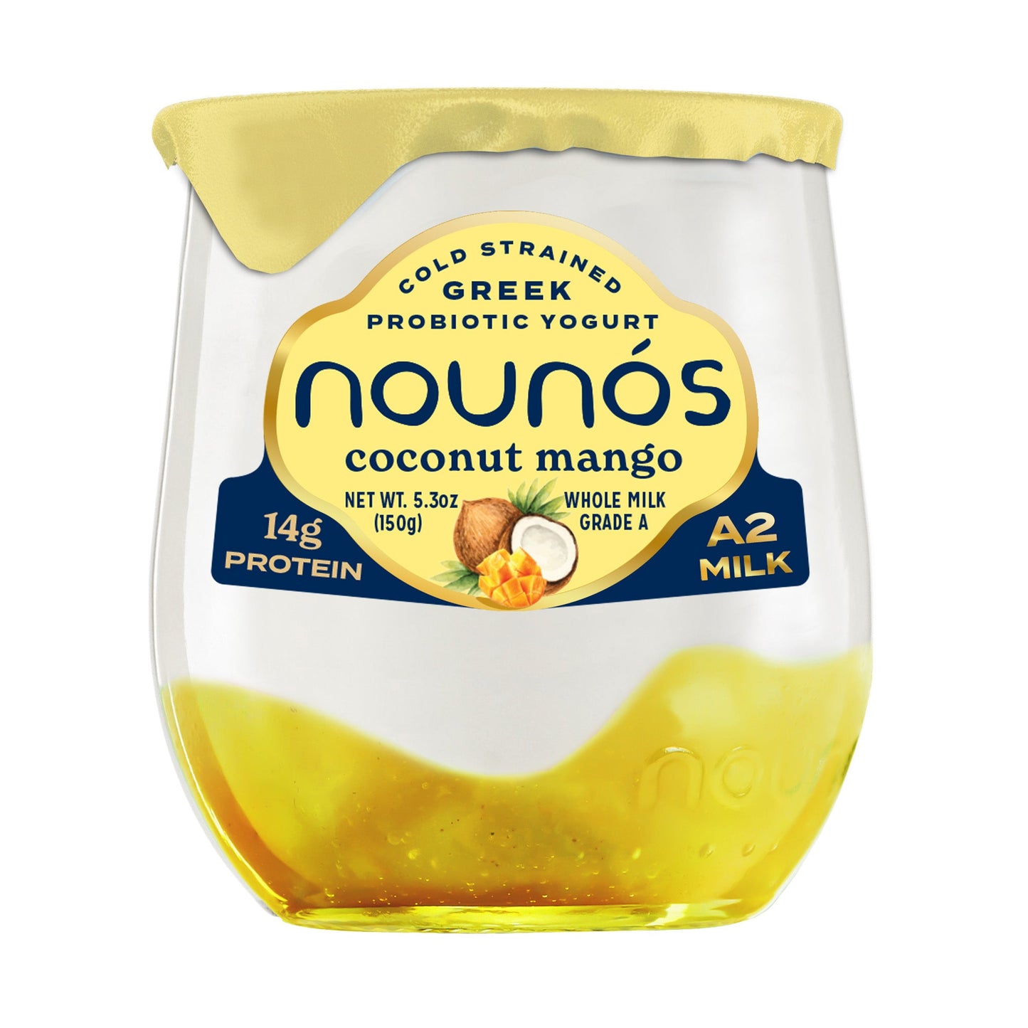 Wholesale Nounos Creamery Coconut Mango Greek Yogurt 5.3oz- Bulk