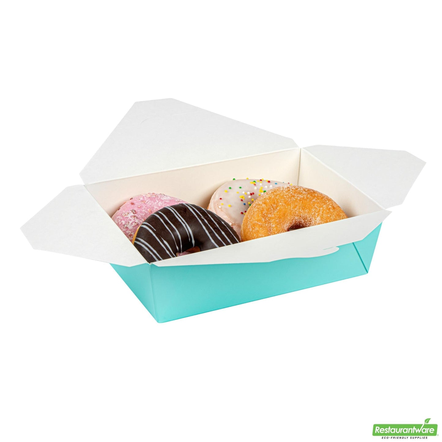 Wholesale Restaurantware 71 Oz Rectangle Turquoise Paper #3 Bio Box Take Out Container- Bulk
