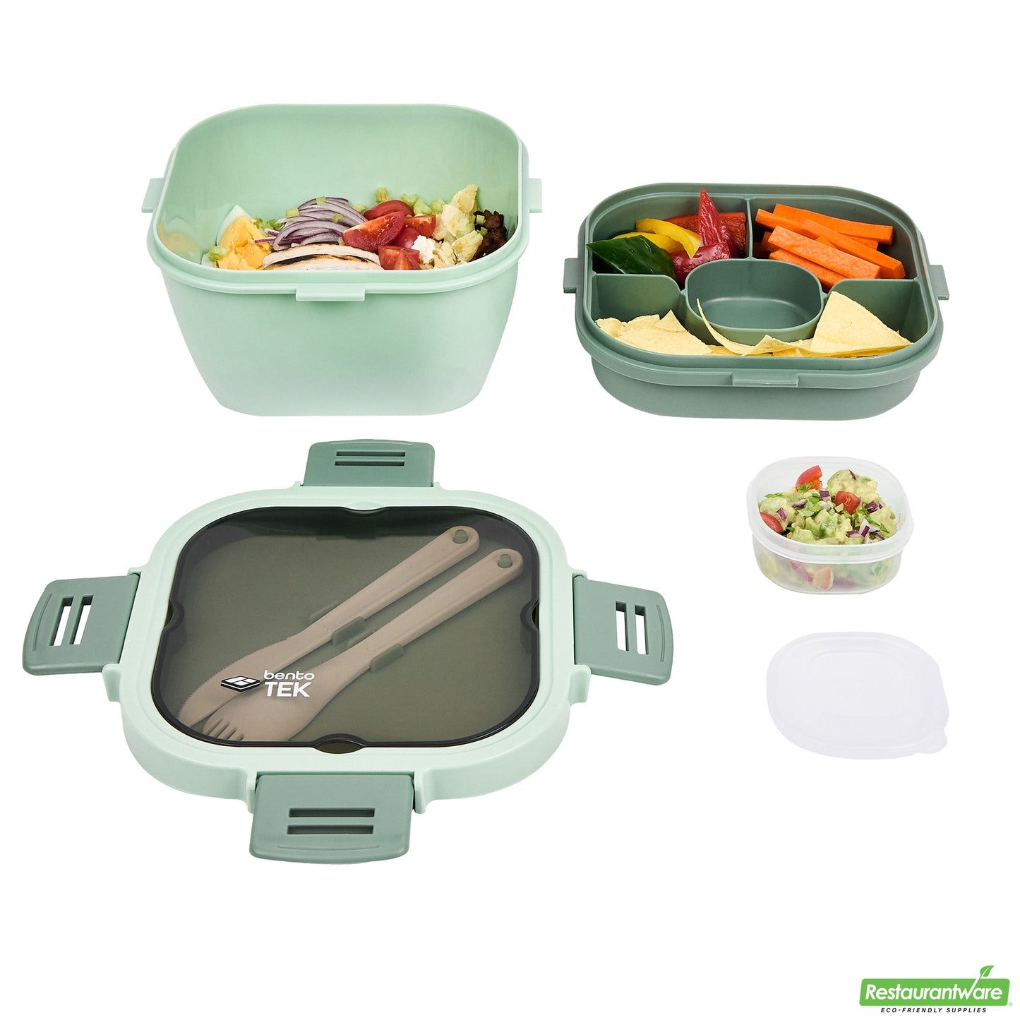 Wholesale Restaurantware 58 Oz Green Lunch Box - Bpa-Free, Microwave-Safe - 7.3" X 7.3" X 4.3"- Bulk