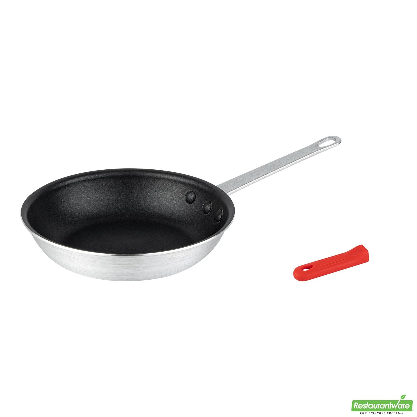 Wholesale Restaurantware Bundle: 1 Aluminum 9 Non-Stick Fry Pan and 1 Red Sleeve- Bulk