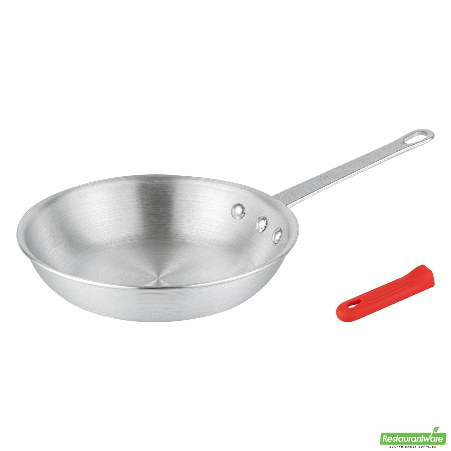 Wholesale Restaurantware Bundle: 1 Aluminum 9 Fry Pan and 1 Red Sleeve- Bulk