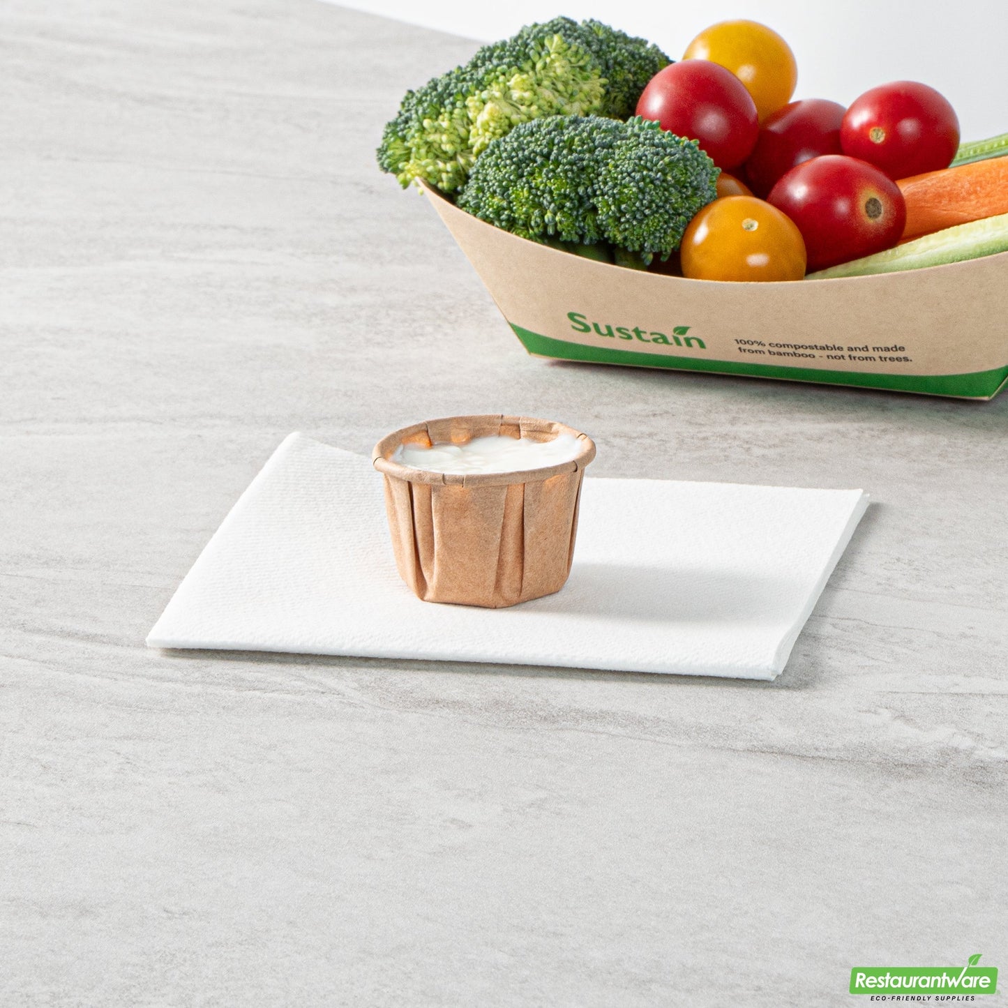 Wholesale Restaurantware Sustain 1 Oz Kraft Paper Portion Cup - Compostable - 2000 Count Box- Bulk