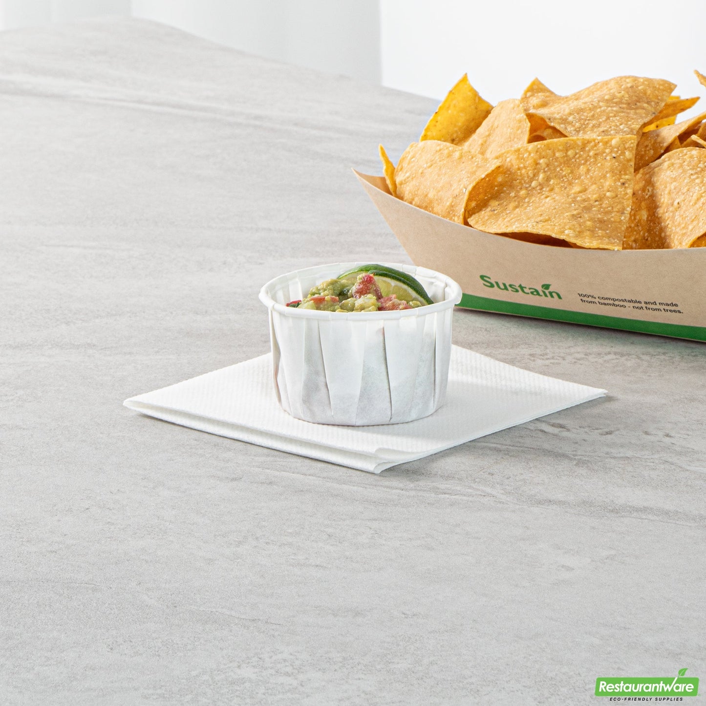 Wholesale Restaurantware Sustain 4 Oz White Paper Portion Cup - Compostable - 2000 Count Box- Bulk