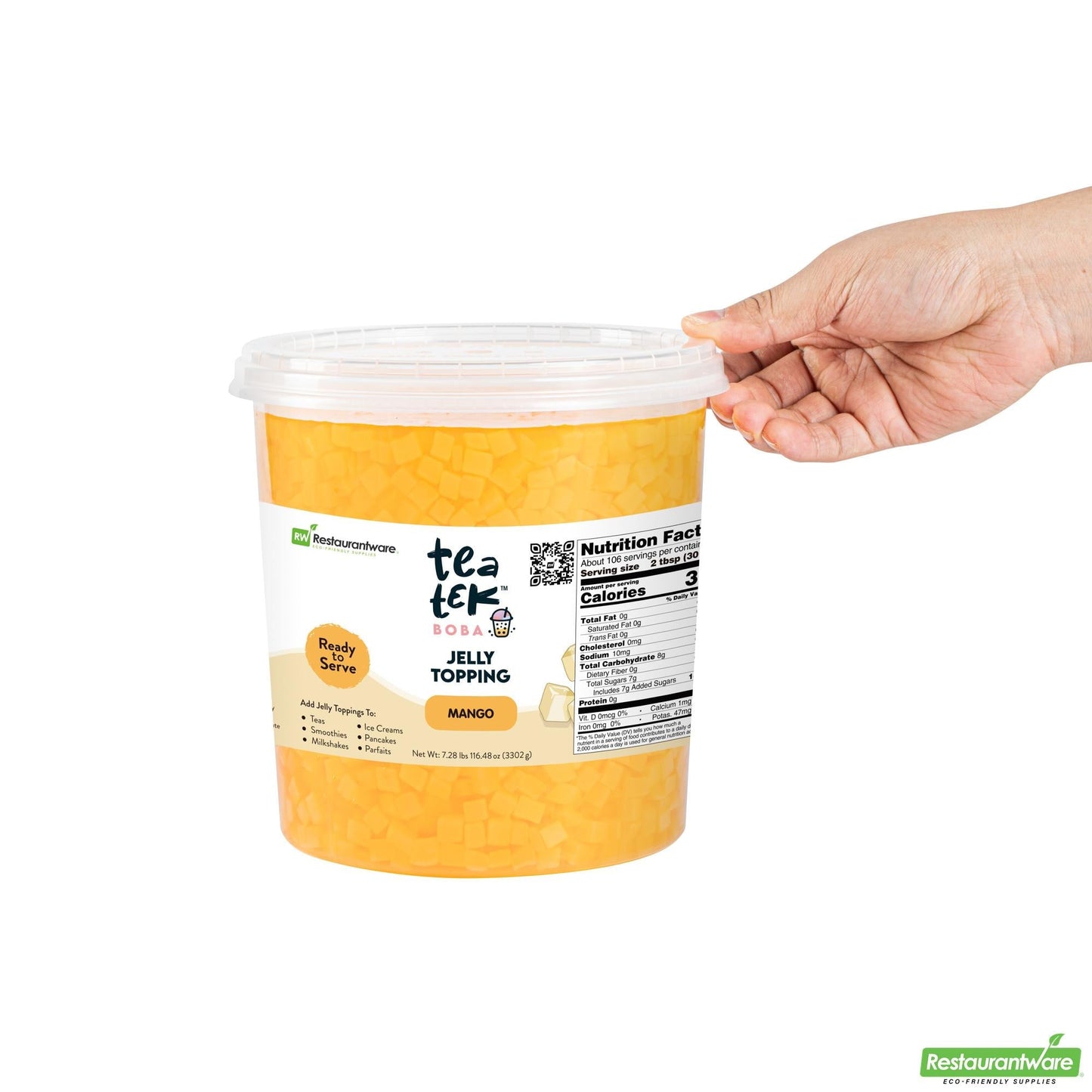 Wholesale Restaurantware Tea Tek 7.28 Lb Jelly Topping - Mango - 4 Count Box- Bulk