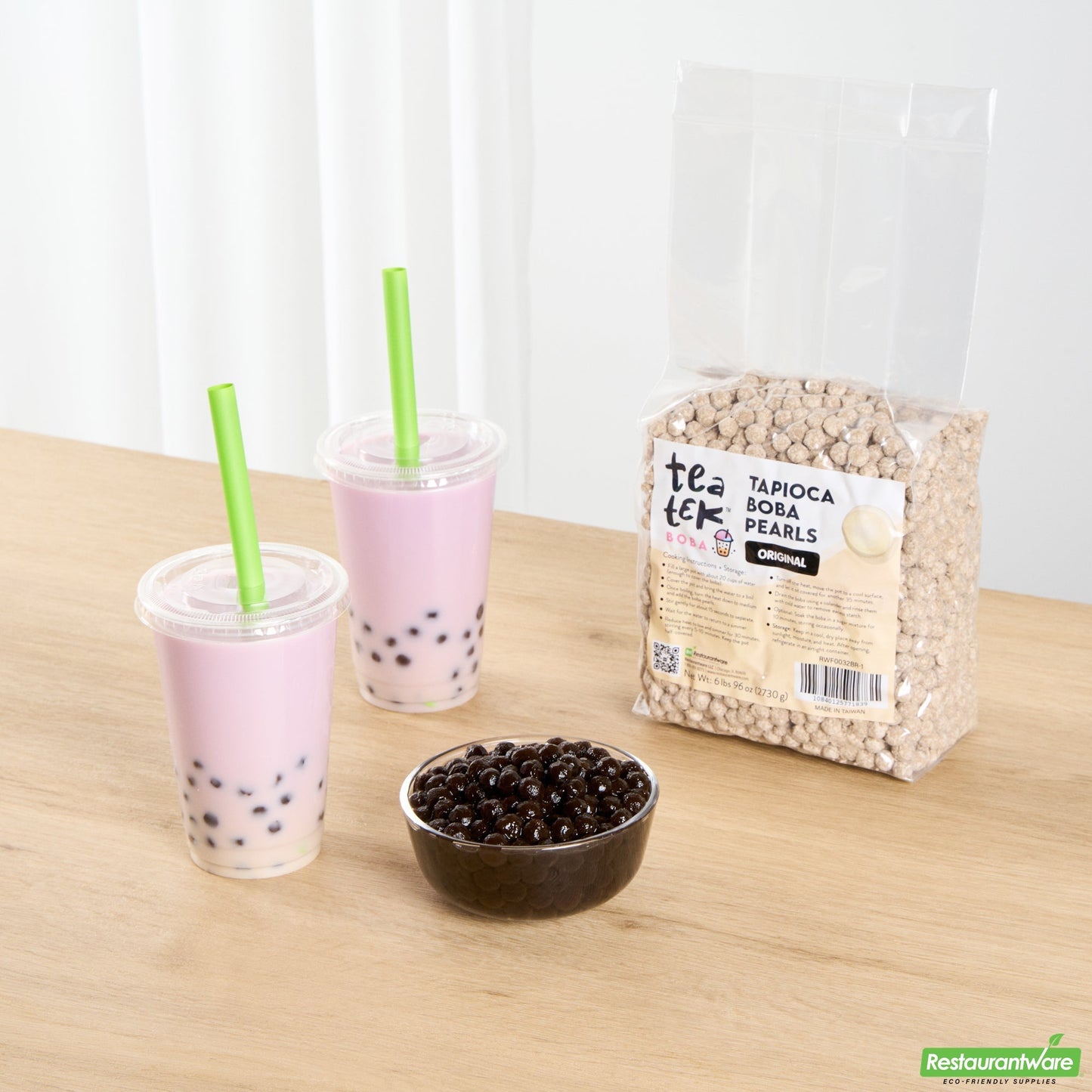 Wholesale Restaurantware Tea Tek 6 Lb Tapioca Boba Pearls - Original - 6 Count Box- Bulk