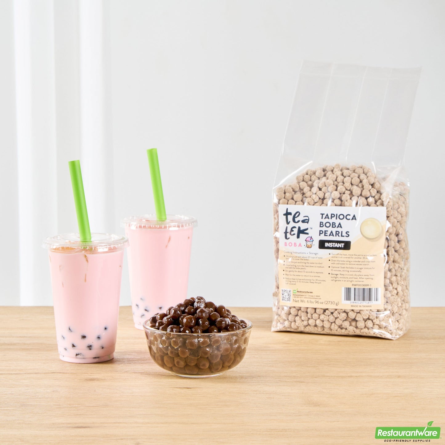 Wholesale Restaurantware Tea Tek 6 Lb Tapioca Boba Pearls - Instant - 6 Count Box- Bulk