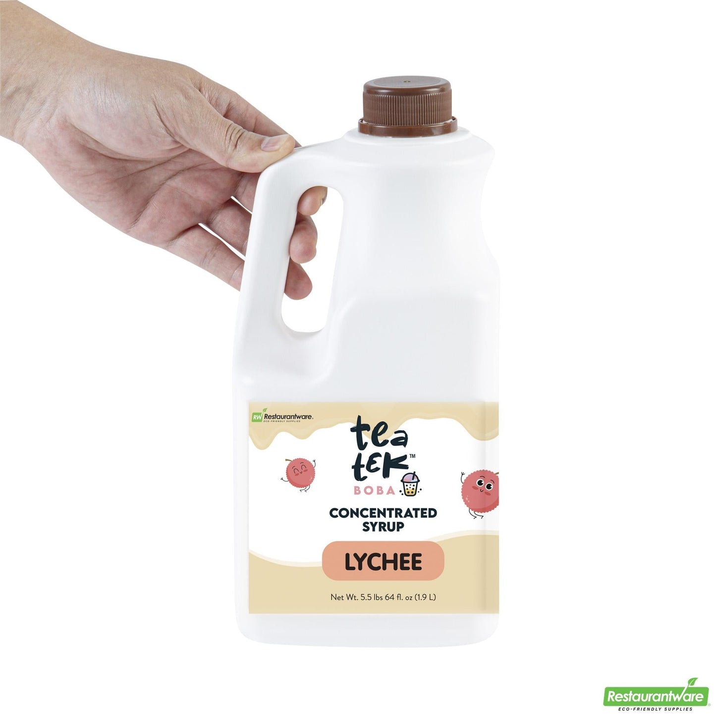 Wholesale Restaurantware Tea Tek 64 Fl. Oz Lychee Concentrated Syrup - 6 Count Box- Bulk