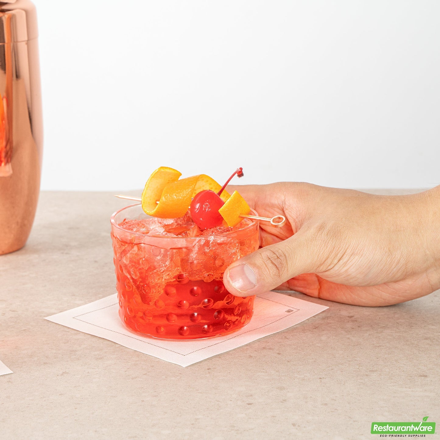 Wholesale Restaurantware 8 Oz Hobnail Rocks Glass / Tumbler - 3.3" X 3.3" X 2.5"- Bulk