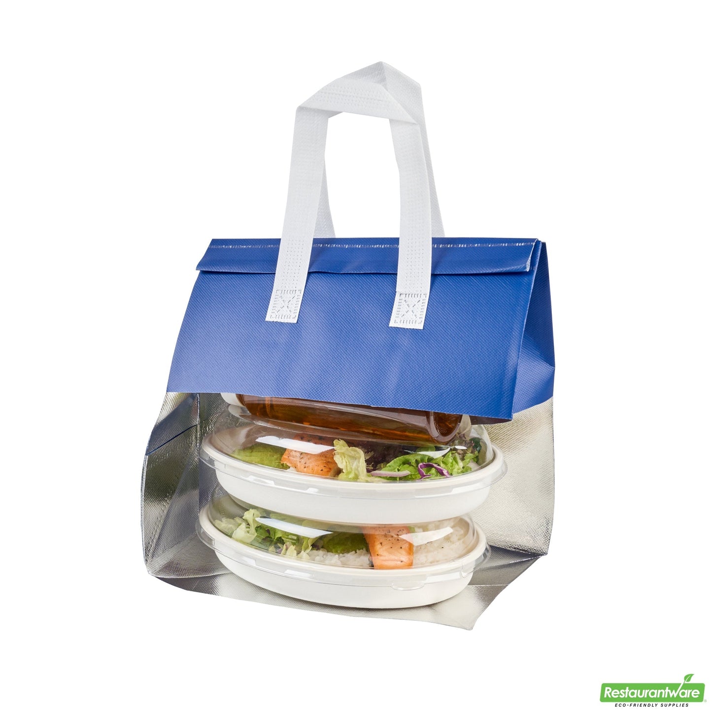 Wholesale Restaurantware Bag Tek Blue Insulated Take Out Bag - Tamper-Evident - 10 1/4 X 6 3/4 X 11 - 25 Count Box- Bulk