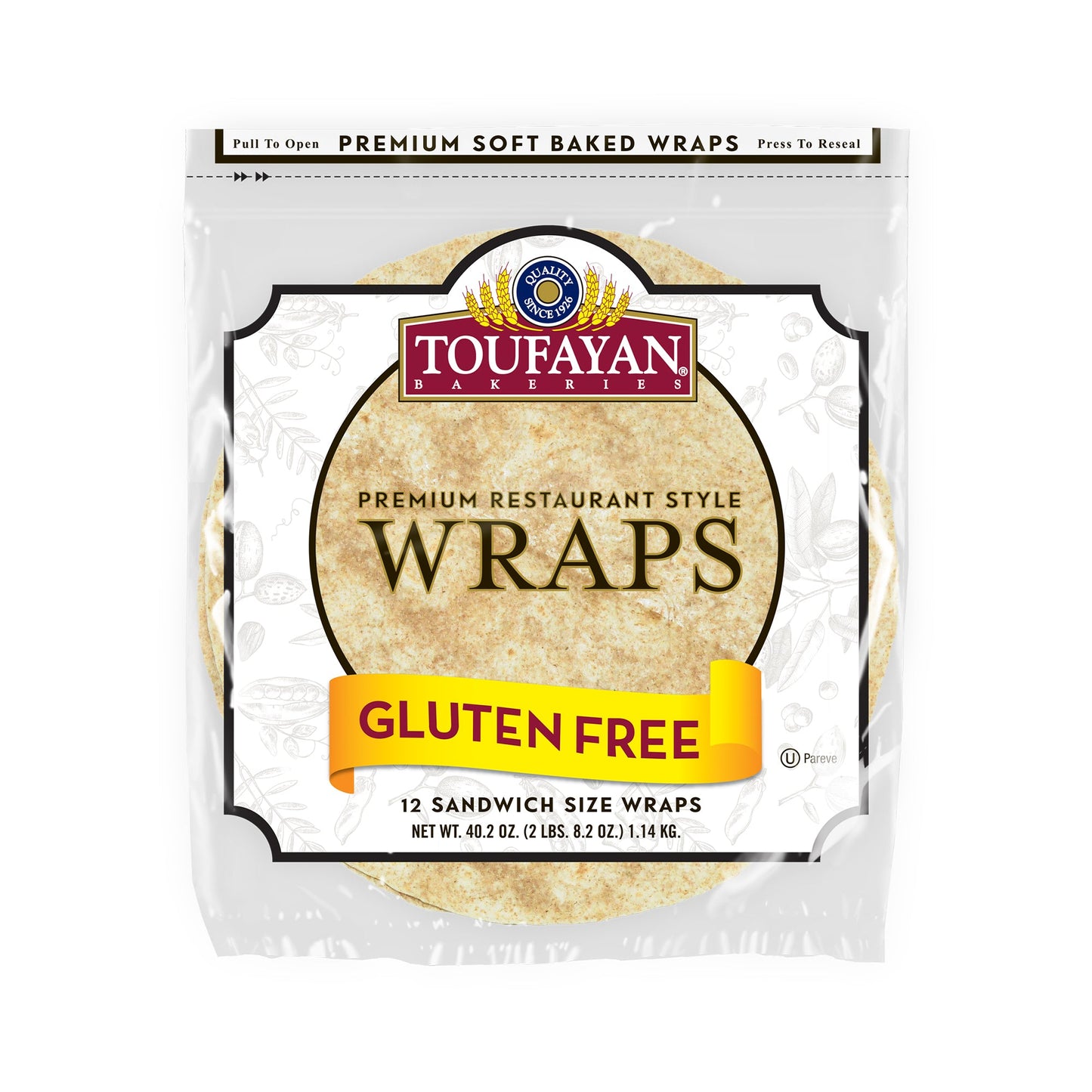 Wholesale Toufayan Gluten Free Maman Wrap 12"- Bulk