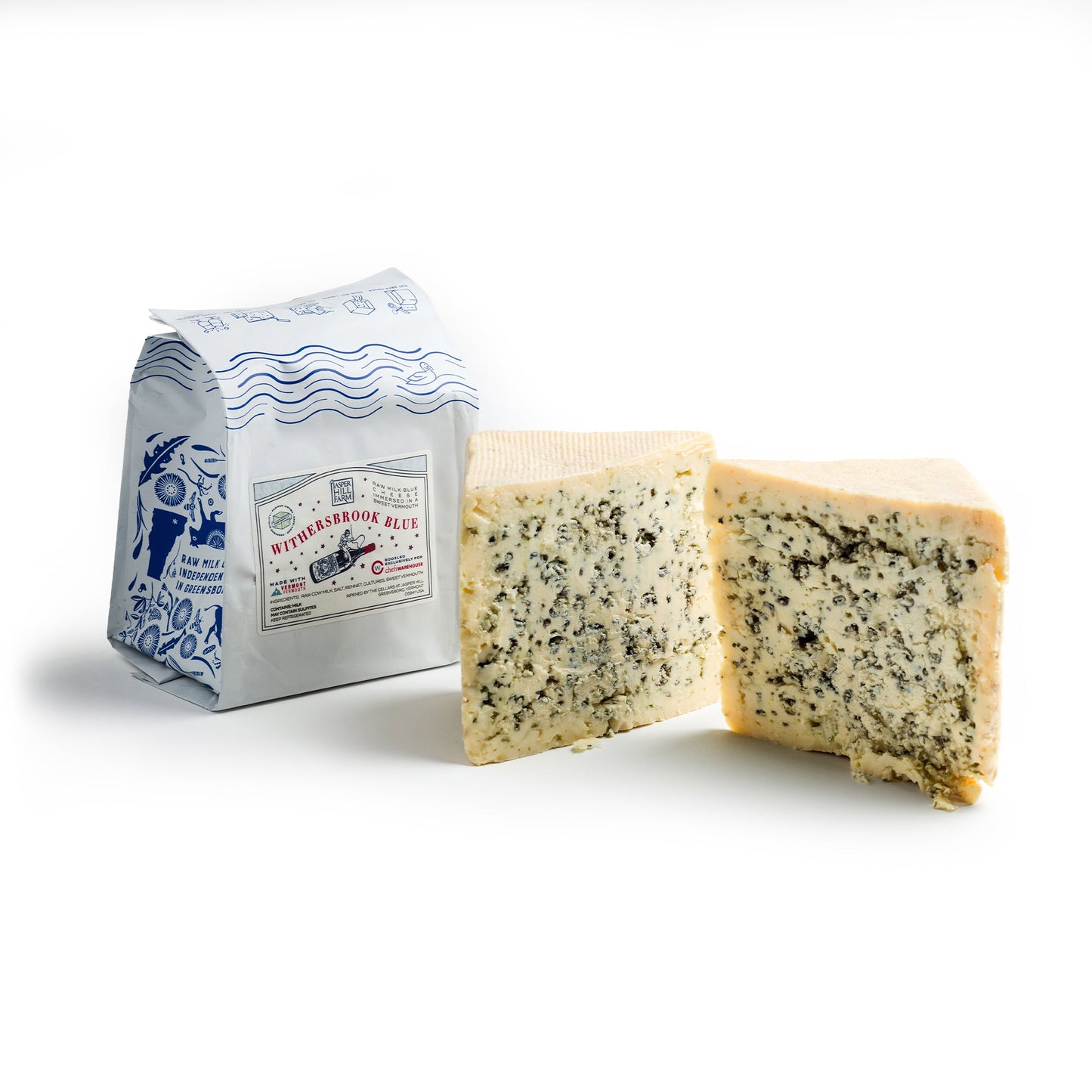 Wholesale Jasper Hill Farm Chef Warehouse Select Blue Cheese Cube Soaked in Sweet Vermouth 4lb- Bulk