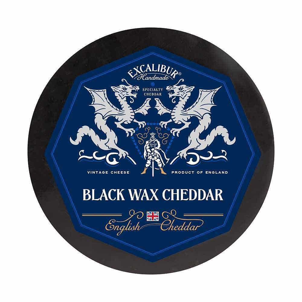 Wholesale Excalibur English Cheddar Wheel Black Wax 4.96 Lb- Bulk