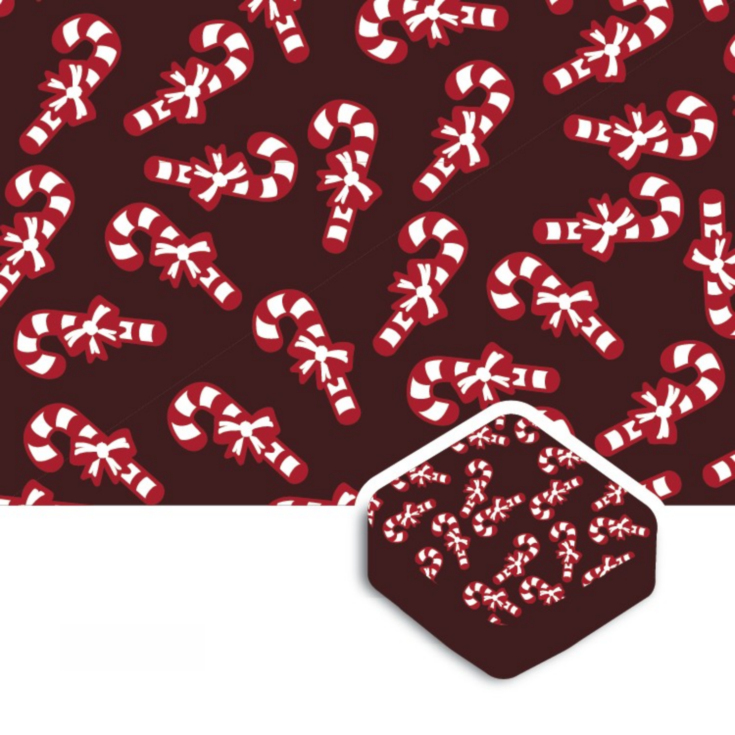 Wholesale Sweet Swiss Confections Red and White Candy Canes Holiday Transfer Sheet- Bulk