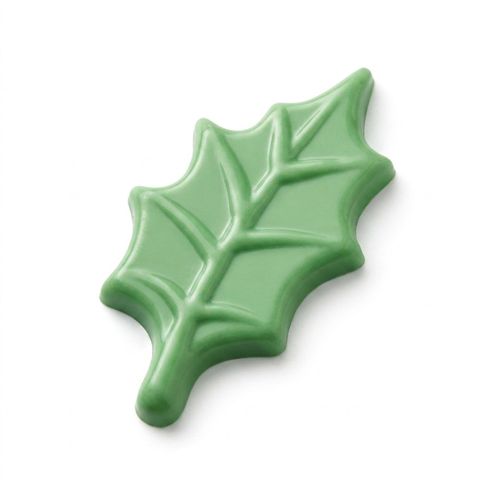 Wholesale Sweet Swiss Confections 3d Green Holly Leaf White Chocolate Holiday Décor- Bulk