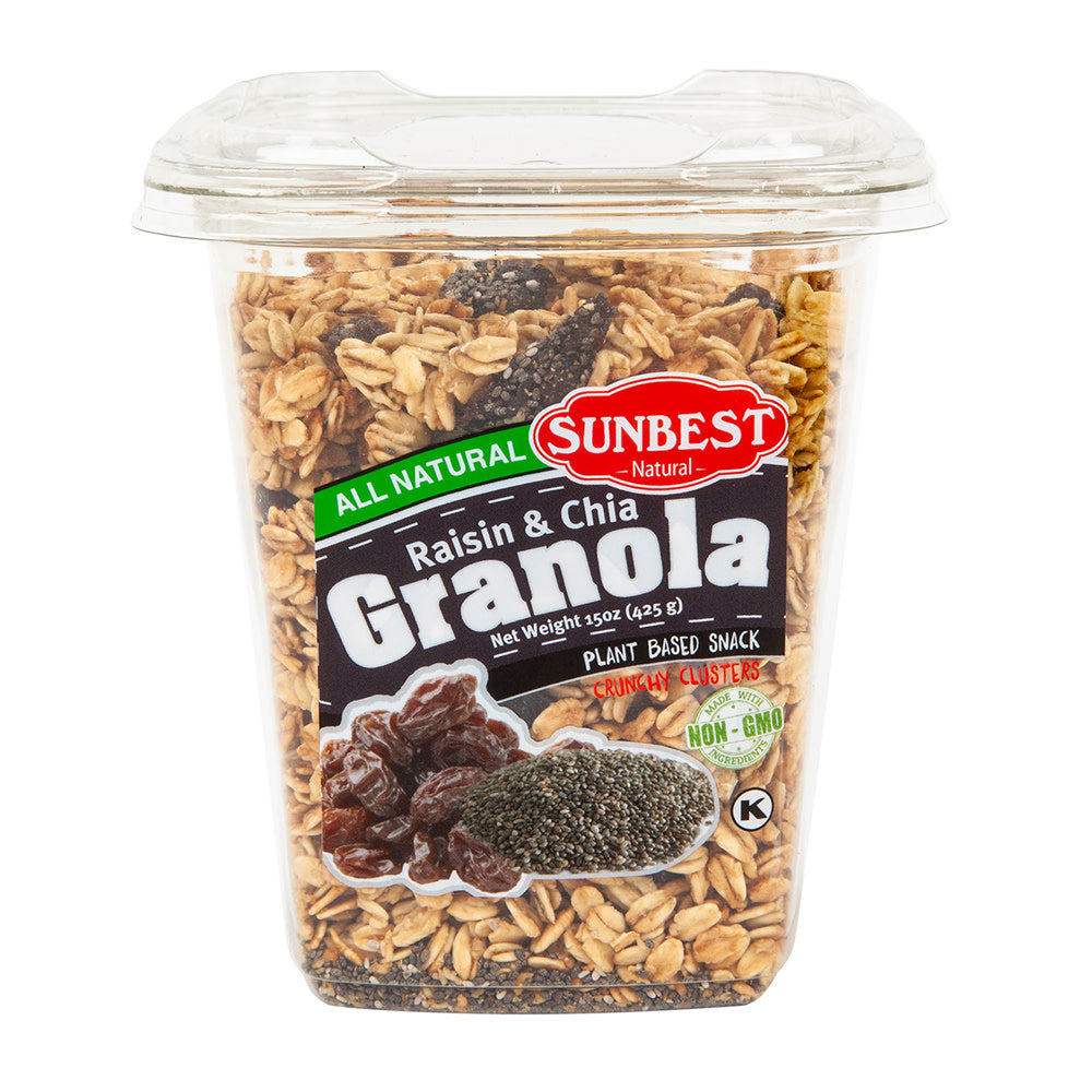 Wholesale Sunbest Raisin Chia Granola All Natural 15 Oz Tub- Bulk
