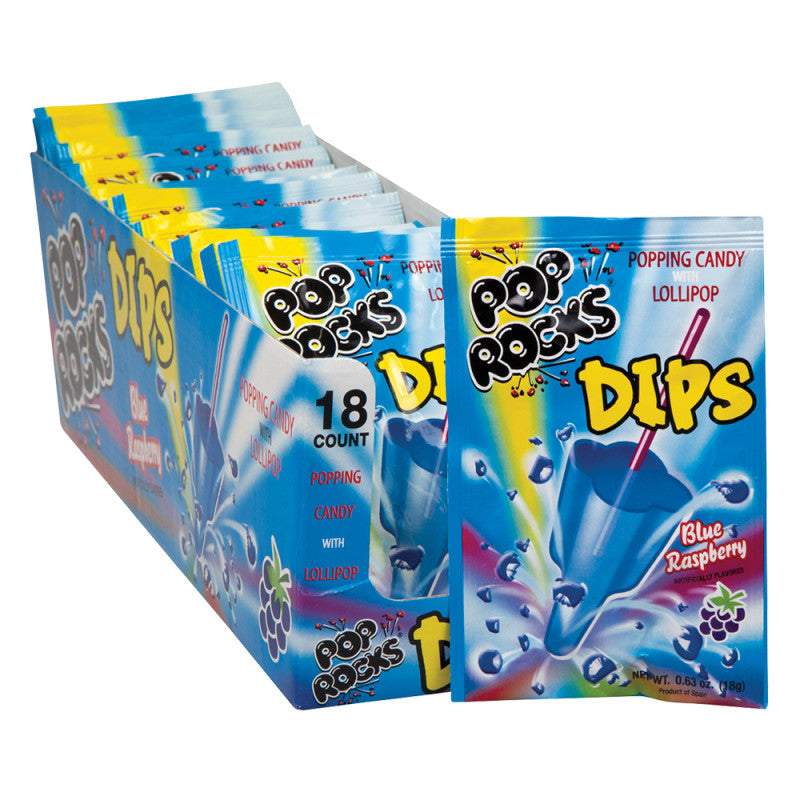 Wholesale Pop Rocks Blue Raspberry Dips Popping Candy- Bulk