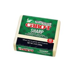 Wholesale Cabot Sharp White Cheddar Sliced 8 Oz- Bulk