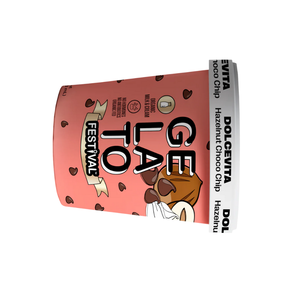 Wholesale Gelato Fest Case Dolcevita Hazelnut Chocolate Chip Gelato- Bulk