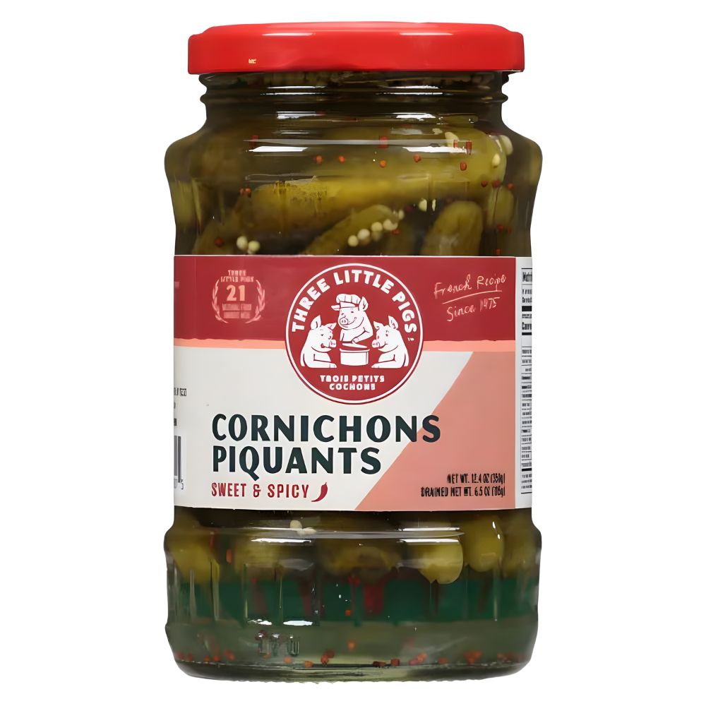 Wholesale Three Pigs Sweet & Spicy Cornichon | 12.4 oz- Bulk
