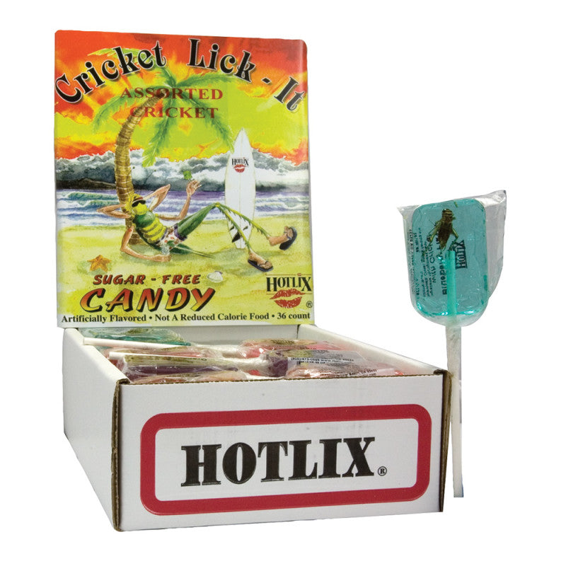 Wholesale Hotlix Cricket Lick It Sugar Free 1 Oz Lollipop- Bulk