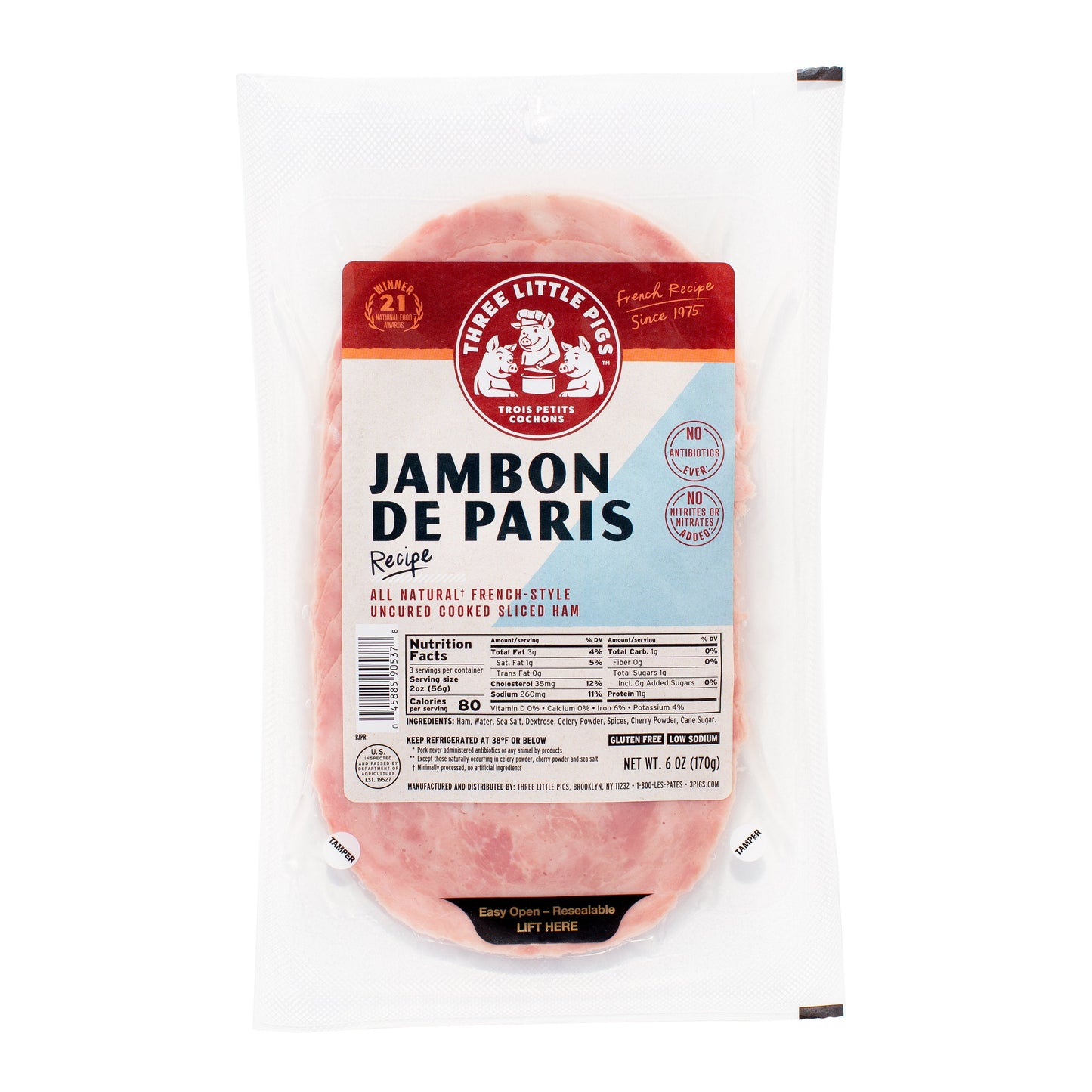Wholesale Les Trois Jambon De Paris Presliced- Bulk