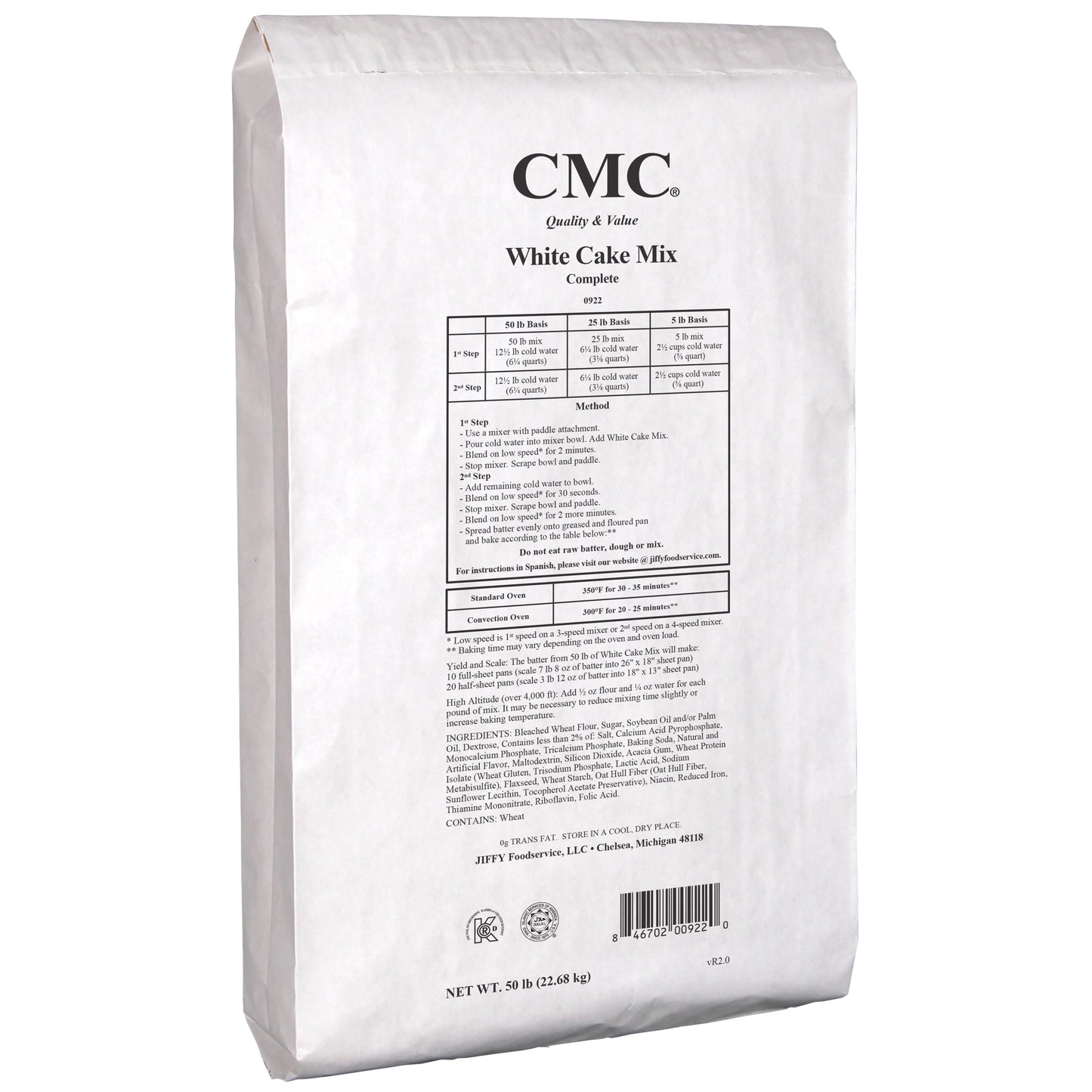 Wholesale Cmc Case 50Lb White Cake Mix- Bulk
