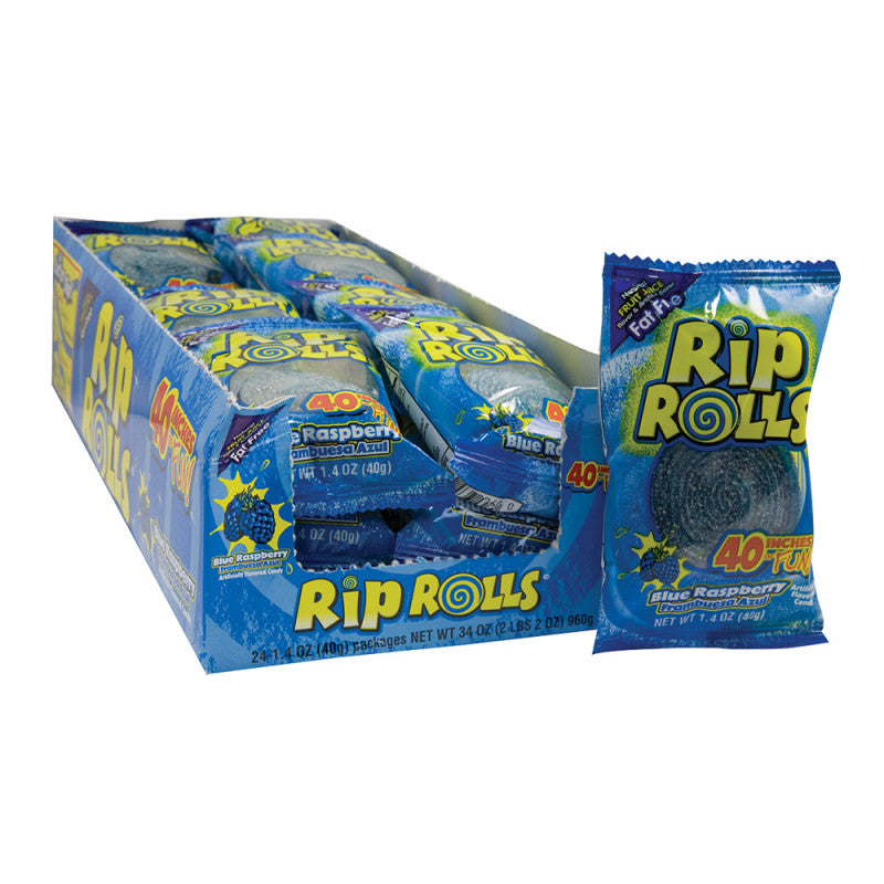 Wholesale Rip Rolls Sour Blue Raspberry 1.4 Oz- Bulk