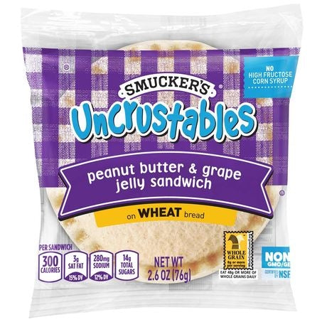 Wholesale Uncrustables Case * Peanut Butter & Grape Jelly Sandwich Iw- Bulk