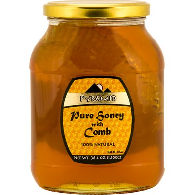 Wholesale Pyramid Honey With Comb 1100G (38.8Oz) Jar- Bulk