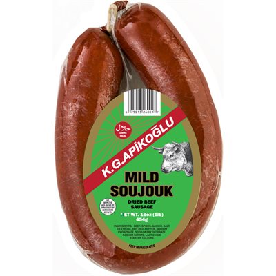 Wholesale Apikoglu Mild Soujouk Sausage 1 LB- Bulk