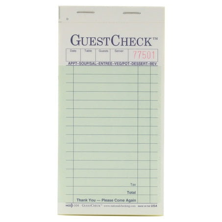 Wholesale Ncco Case 16 Line 2 Part Guest Checks- Bulk